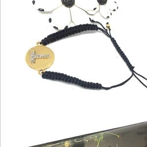 Juicy couture black woven cord adjustable bracelet